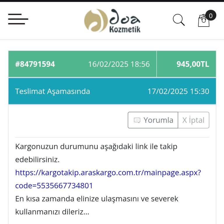 Sipariş Gecikmesi Ve İletişim Eksikliği