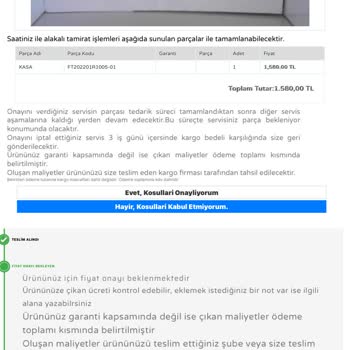 Garanti Kapsamında Olması Gereken Akıllı Saat İçin Ücret Talebi