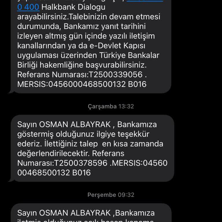 Halkbank KMH Hesabı Sorunu Ve Kapatma Talebi