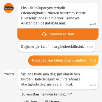 Eksik Ve Lekeli Pijama Takımı Değişim Yerine İade Edildi