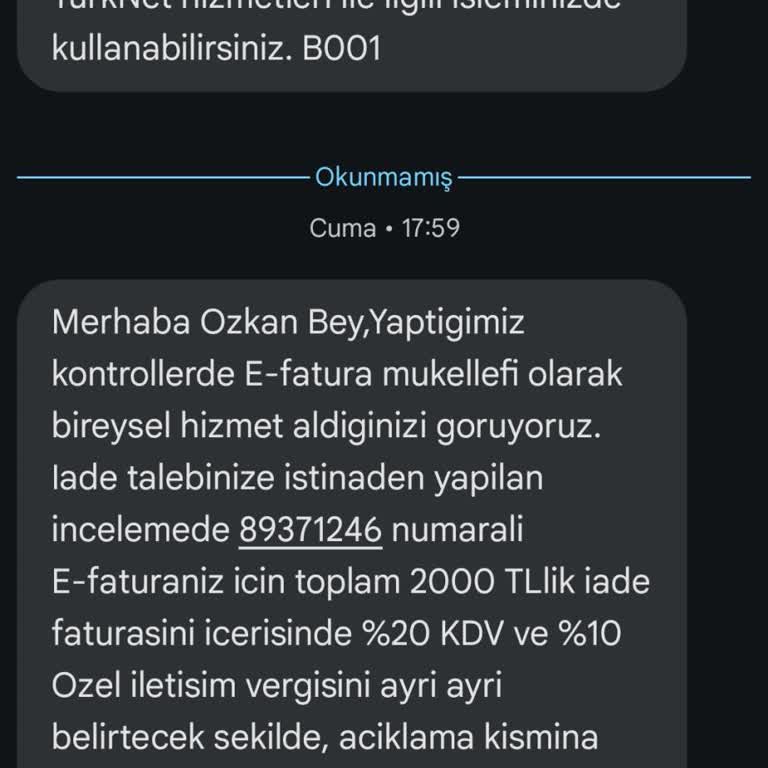 Haksız Fatura Talebi Ve İade Sorunu