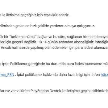 PlayStation Plus İade Politikası Hayal Kırıklığı