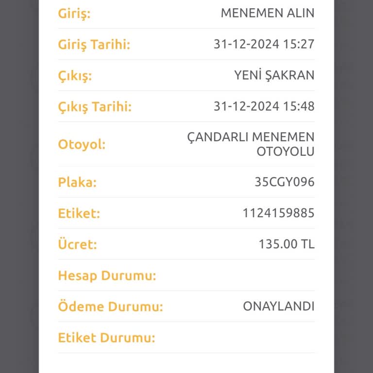 Yanlış HGS Ücreti: İzmir'de Park Halindeyken Kesilen 135 TL