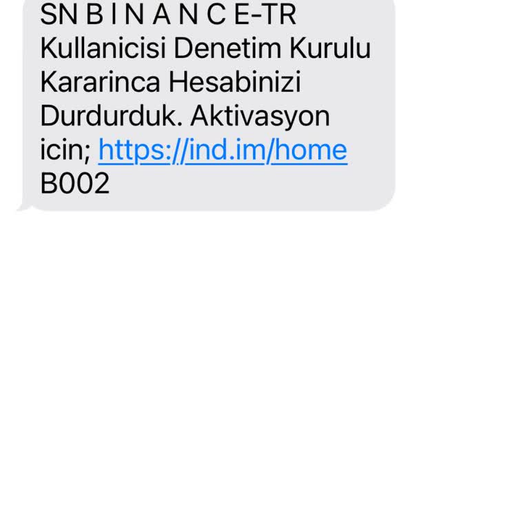 Bilinmeyen Hesap Aktivasyonu Mesajı