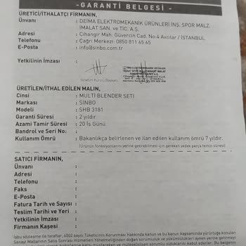 Sinbo Blender Seti Çırpıcı Telleri Yine Kırıldı