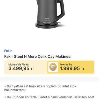 Yanlış Renk Çay Makinesi İadesi Kabul Edilmedi