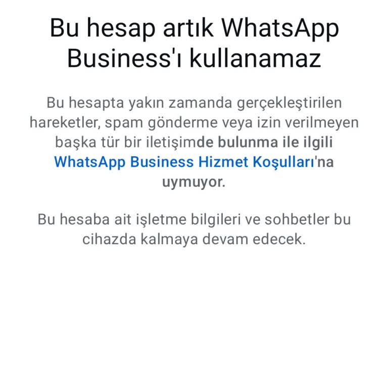 WhatsApp Business Hesabım Haksız Yere Kapandı