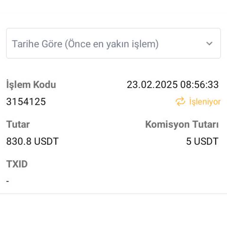 USDT Çekim Talebi Sorunu