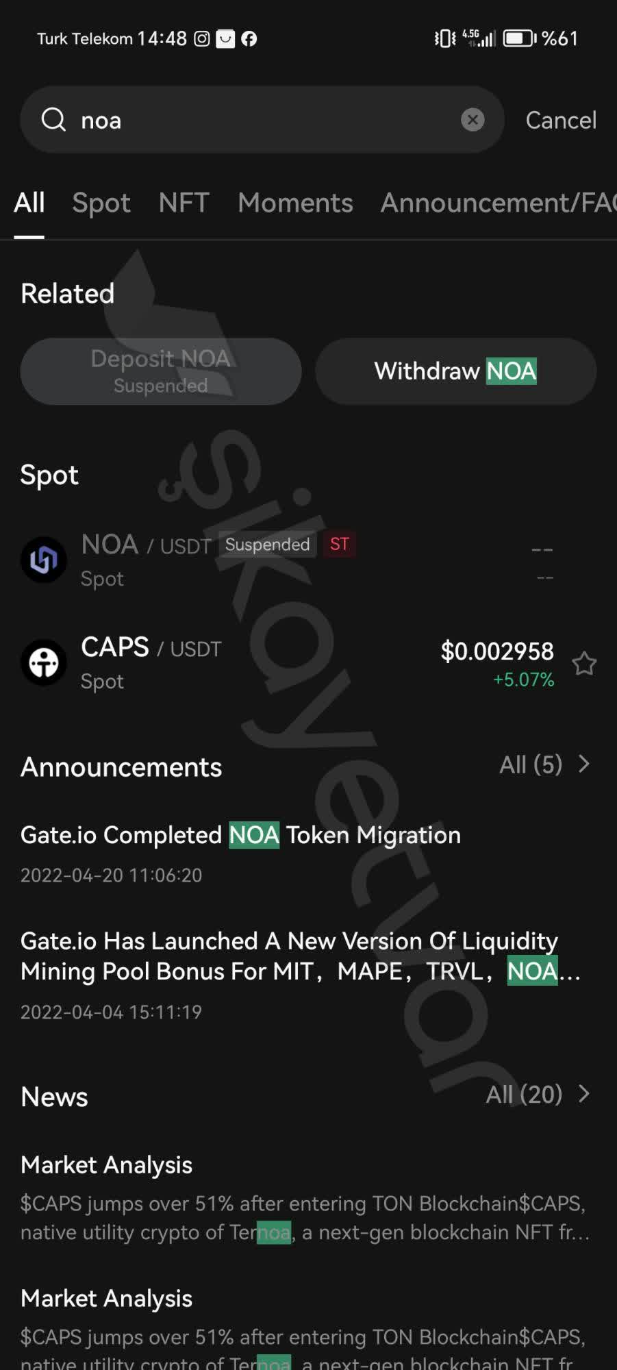Gate.io Delisted NOA Coin Without Notice – Unable to Withdraw Funds - Xolvie