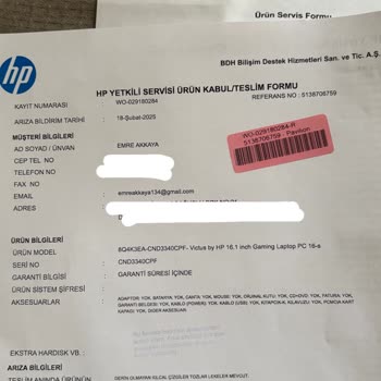 HP Victus Bilgisayarımda Servis Sonrası Isınma Sorunu