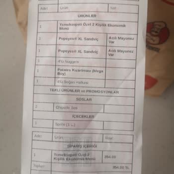 Eksik Hamburger Sorunu Ve Çözüm Talebi