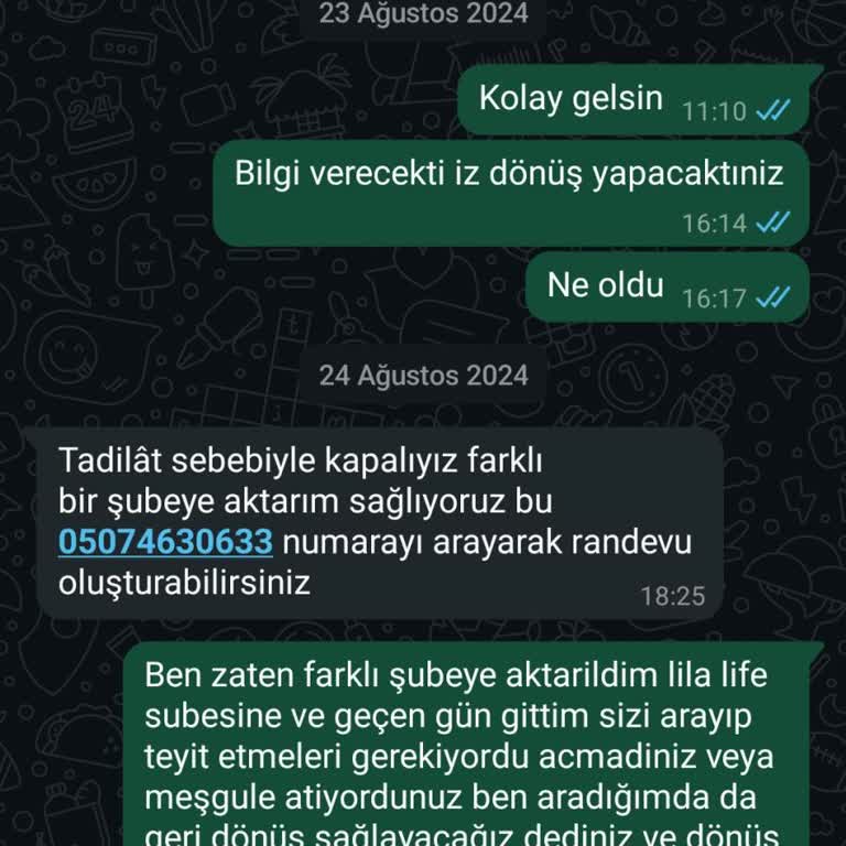 Şube Kapanışı Ve Paketlerim Hakkında Bilgi Eksikliği