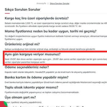 Kargolama Süresi Hakkında Yanıltıcı Bilgi