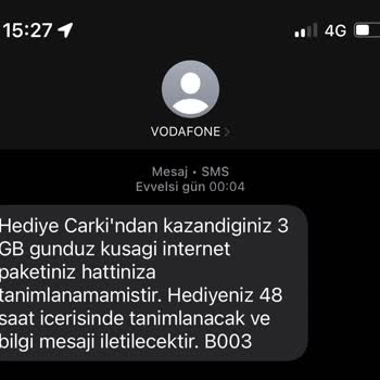 Vodafone Hediye Çarkı Sorunu: Yükleme Yapılmadı!