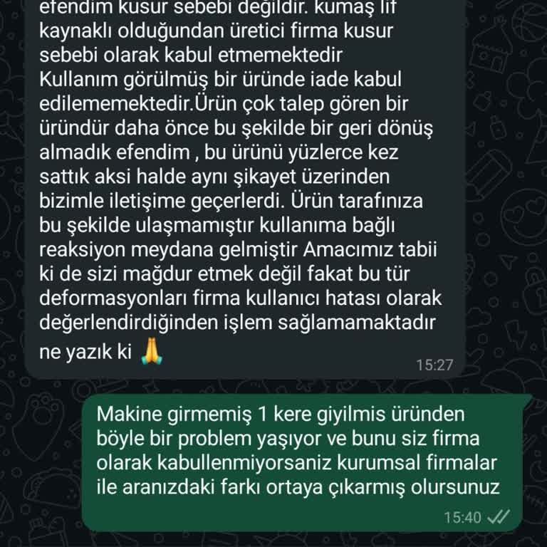 Kazak Tüylenme Sorunu Ve İade Deneyimi