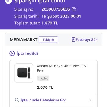 Media Markt Stok Sorunu Ve İptal Edilen Sipariş