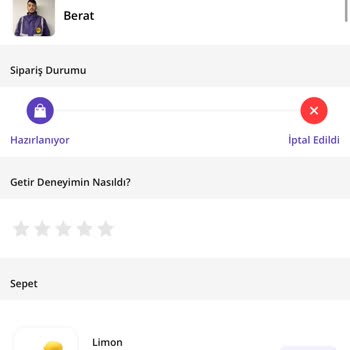 Getir Büyük'ten İptal Edilen Alışverişin İade Sorunu