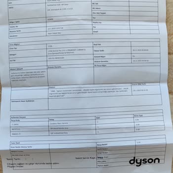 Dyson Yetkili Servis Hayal Kırıklığı
