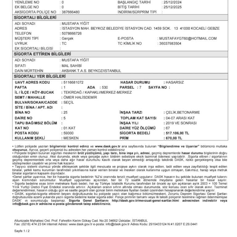 Yanlış Kat Bilgisi Yüzünden Mağduriyet