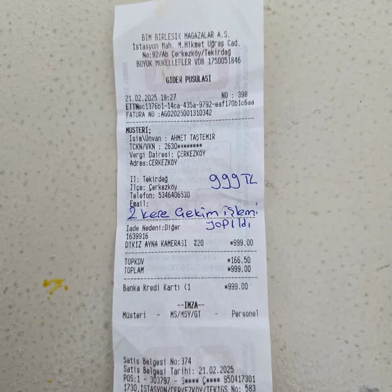 Yanlış İade İşlemi Sonucu Maddi Kayıp