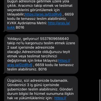 Aras Kargo Begonya Şubesi Kargolarımı Teslim Etmiyor