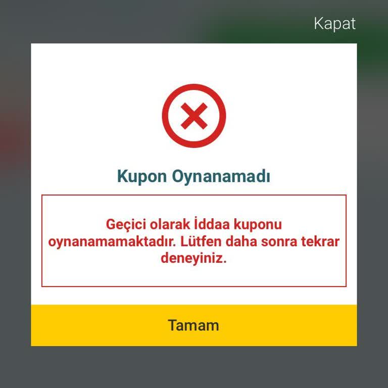 Yanlış Kupon Oynama Sorunu
