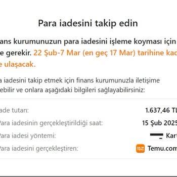 Temu'da İade Sürecinde Sonsuz Döngü