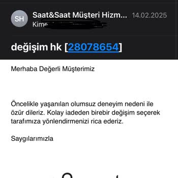 Arızalı Saat Ve Cevapsız Değişim Talebi