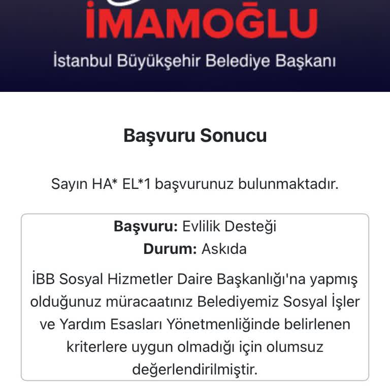 İBB Evlilik Desteği Yardımında Anlamsız Ret