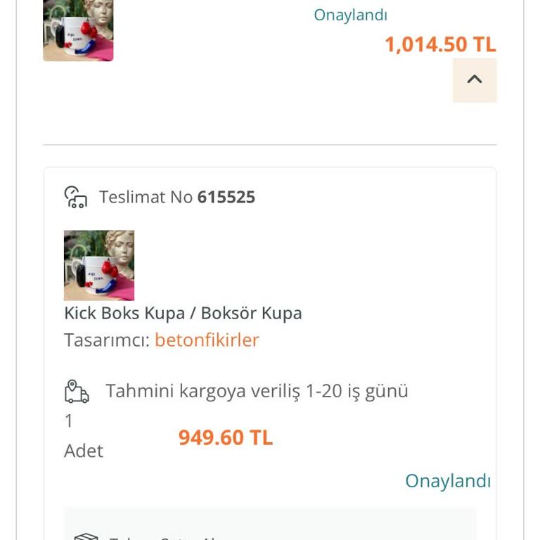 Miamano'dan Sipariş Verdiğim Kupanın Kargolanmaması