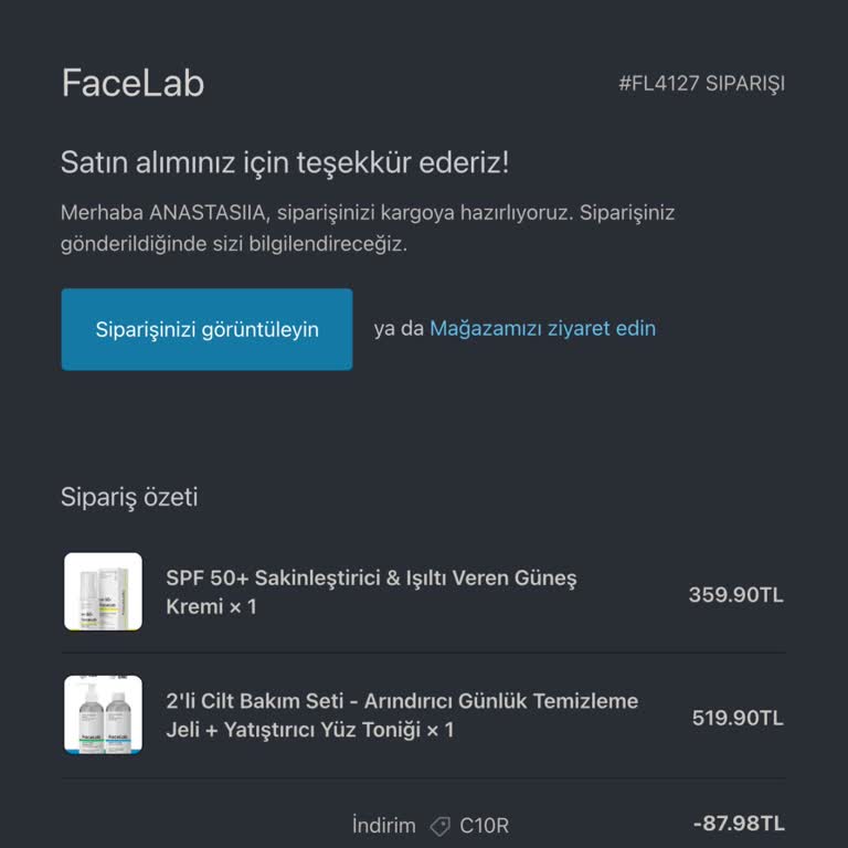 Facelab: Sipariş Teslim Edilmedi Ve İletişim Sorunları