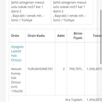 Yürük Home'dan Sipariş Verdim, Kargoya Verilmedi Ve İptal Edilemiyor