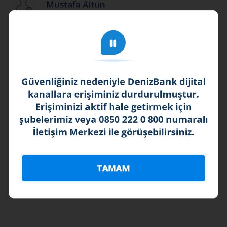 Denizbank Hesabımın Sebepsiz Dondurulması