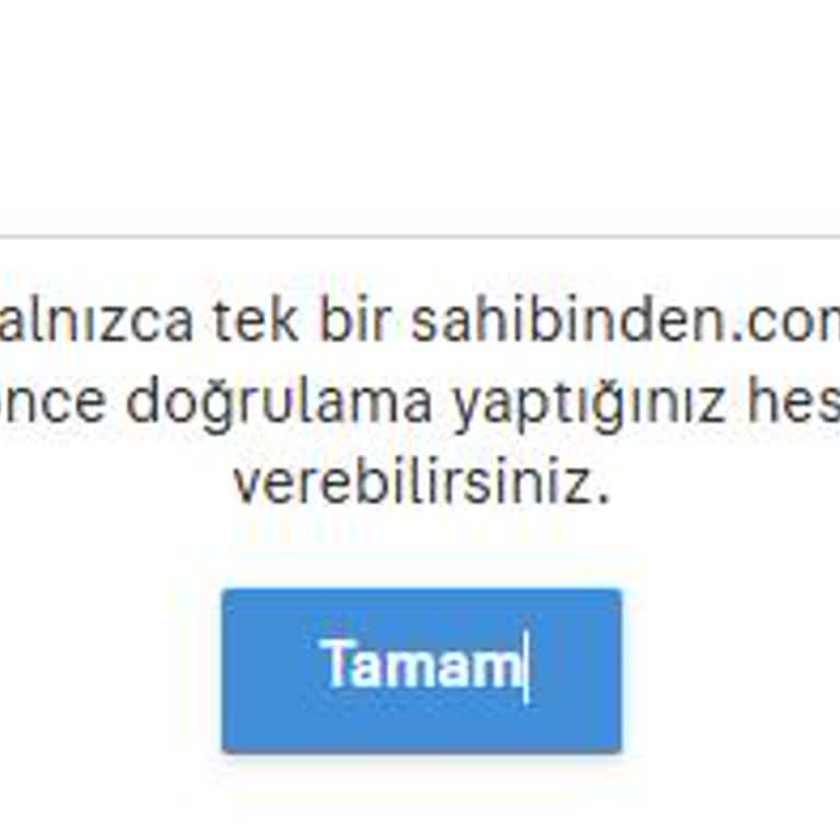 Sahibinden'de İlan Verememe Sorunu: Doğrulama Hatası