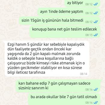 Teslim Edilmeyen Ürün Ve Sürekli Bahaneler
