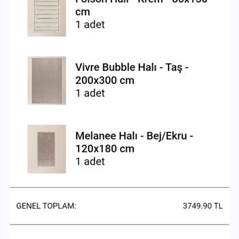 Eksik Halı Ve Ulaşılmaz Müşteri Hizmetleri