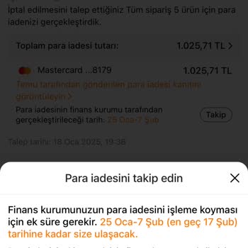 Temu'da Siparişler İptal Edildi Teslimat Ve Destek Yok