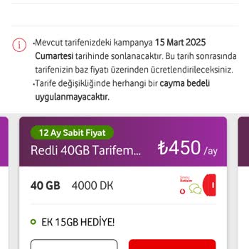 Vodafone Tarifemde Haksız Fiyat Artışı