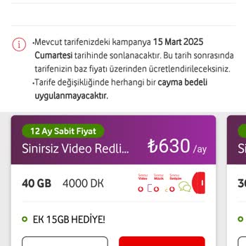 Vodafone Tarifemde Haksız Fiyat Artışı