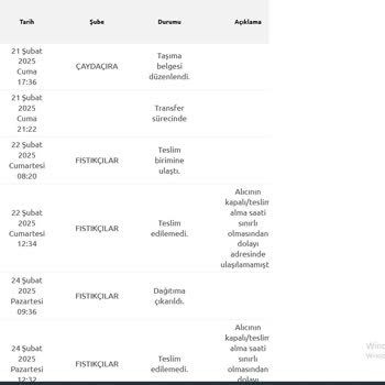 Yurtiçi Kargo Fıstıkçılar Şubesi Kargoyu Teslim Etmiyor