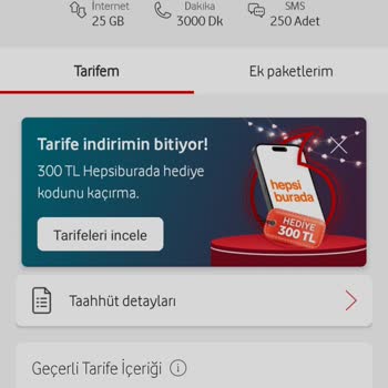 Vodafone'un Taahhüt Süresi Sonrası Fahiş Fiyat Teklifi