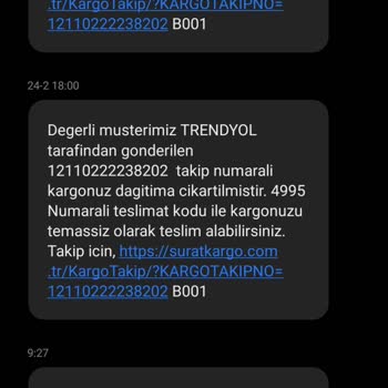 Sürat Kargo'nun Yanıltıcı Teslimat Bildirimi: Evde Olmamıza Rağmen Kargo Getirilmedi