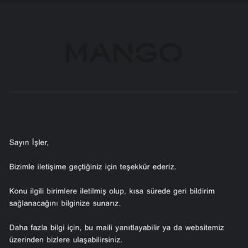 Mango Mall Of İstanbul'da İade Sorunu Ve İletişimsizlik
