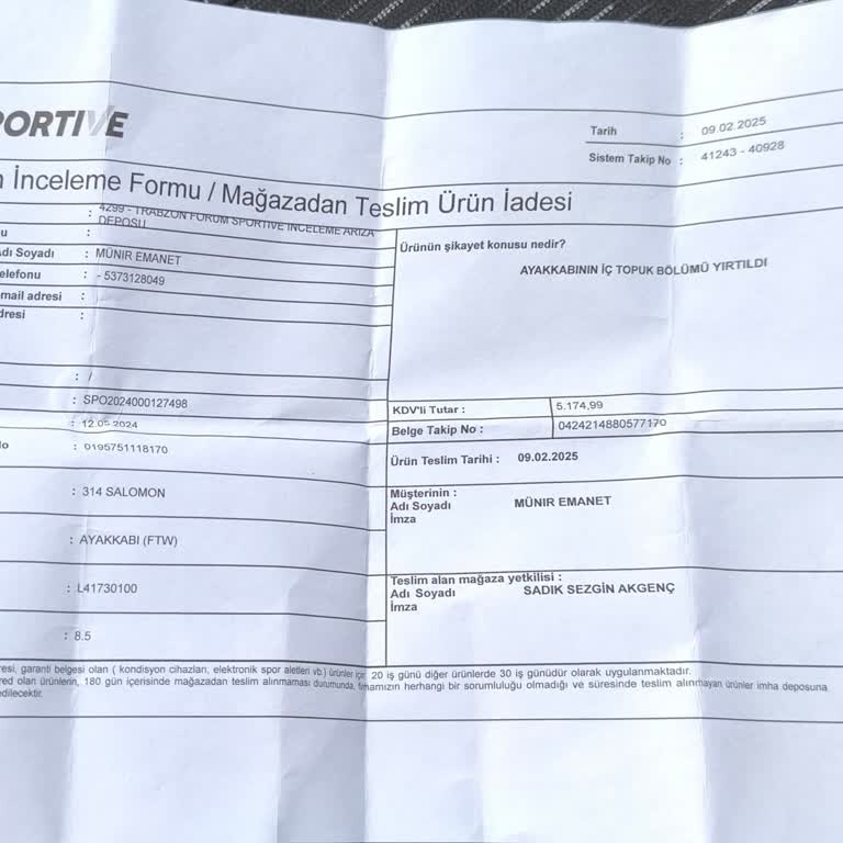 Garanti Süresince Yıpranan Ayakkabı Ve Reddedilen Talep