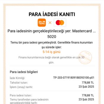 Temu Alışverişinde İptal Edilen Siparişin Para İadesi Sorunu