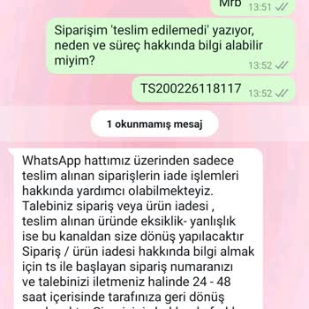 Teslim Edilemeyen Sipariş Ve Ulaşılmaz Müşteri Hizmetleri Sorunu