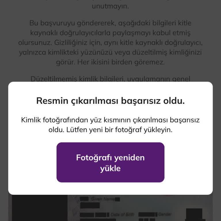 KYC Kimlik Fotoğrafı Yükleme Sorunu