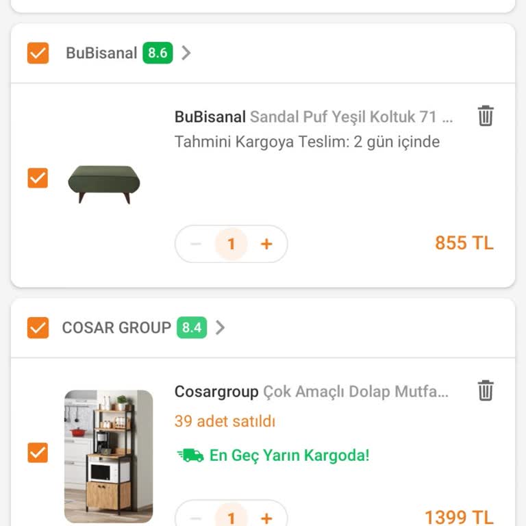 Trendyol Ürünler Sepetten Düşmüyor