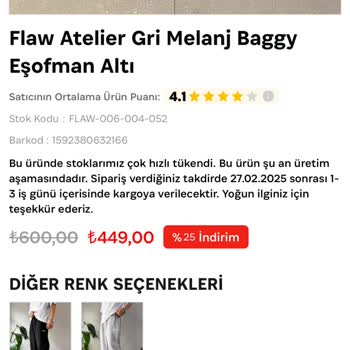Kargoya Verilmeyen Ürün Ve Yanıltıcı Stok Bilgisi
