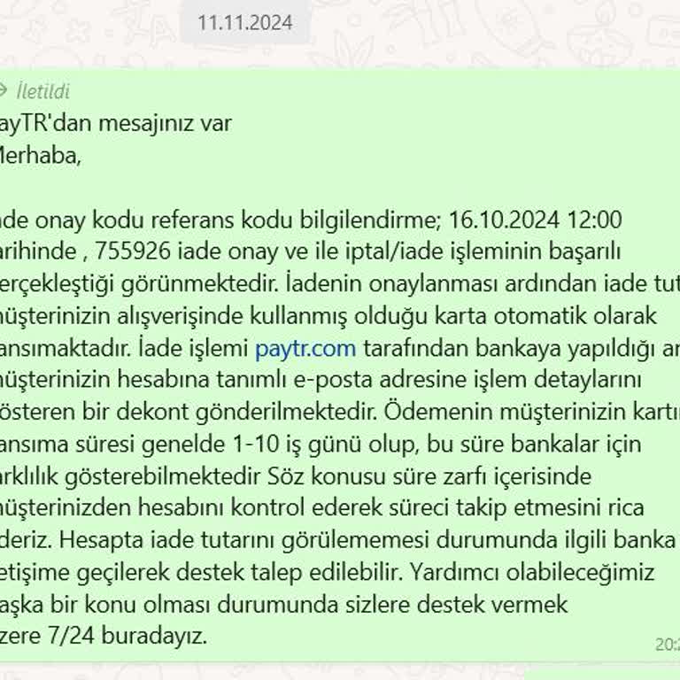 İade Sürecinde Yaşanan Gecikme Ve Çözüm Arayışı